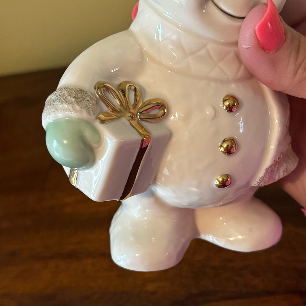 Lenox Snowan with Present and Top Hat - Picture 7 of 9
